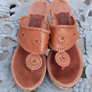 Brown Jack Rogers wedge sandals